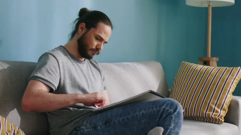 Man Uses Drawing Therapy Stock Footage 132435928