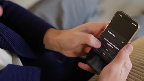 Man Uses Gratitude App for Positive Outlook Stock Footage 325616634