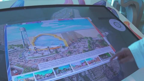 A Man Uses A Large Touchscreen - Modern Technology 스톡 동영상 94642089