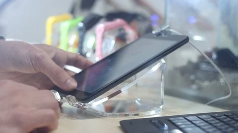 Man uses a modern smartphone Stock Footage 87135479