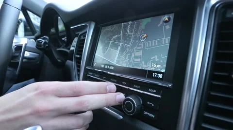 Man uses a navigator in the car Stock Footage 63145989
