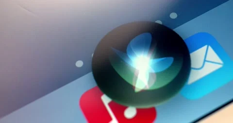 Man uses Personal Assistant Siri (Hey Siri) on iPhone Stock Footage 148312346