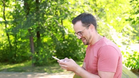 A man uses a phone Stock Footage 247125030