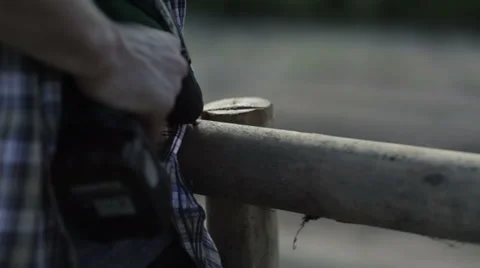 Man uses a screwdriver close-up Stock Footage 59370848