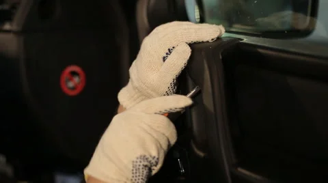 A man uses a screwdriver Stock Footage 56024137