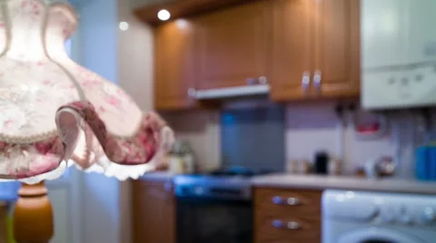 Man uses smartphone at kitchen. Video stock 57142235