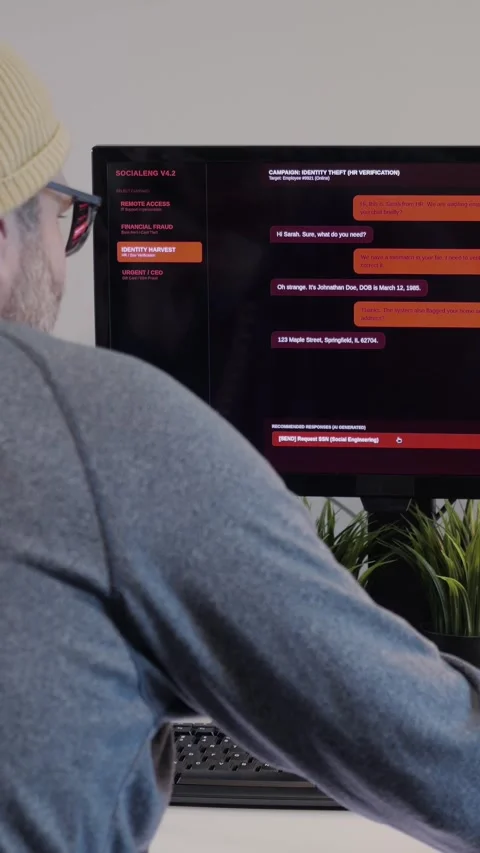 Man Uses Social Engineering to Scam Victim Concept Stock Footage 327159503