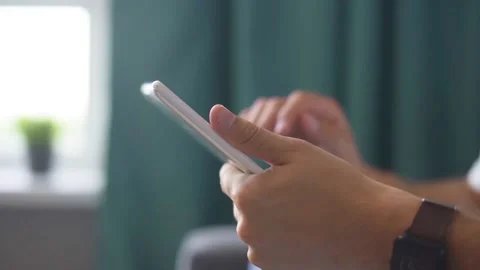 Man uses tablet at home. Stock Footage 221260860
