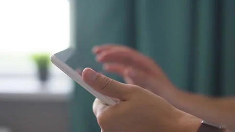 Man uses tablet at home. Stock Footage 221399110