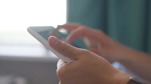 Man uses tablet at home. Stock Footage 221399257