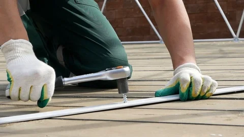 Man uses tool Stock Footage 101663213