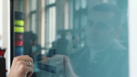 The Man Uses a Touch Screen Smart Tv Stock Footage 82021846