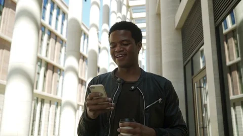 Man using app and admiring architecture Stock Footage 90575241