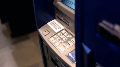 Man using ATM Machine Video stock 1001456