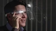 Man Using Augmented Reality Specs Stock Footage
