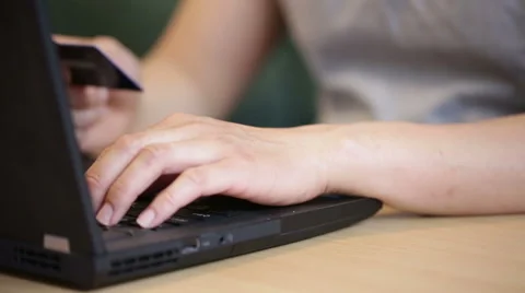 Man using a bank card to make online shopping and payment Video stock 51709330