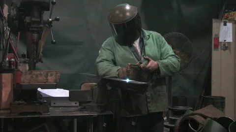 Man Using Blowtorch 2 Stock Footage 280161