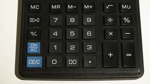 Man using calculator Video stock 74012077