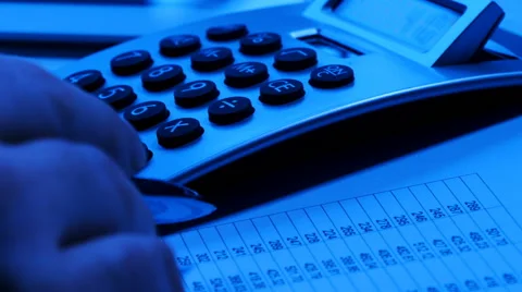 Man using calculator, zoom in Stock Footage 61817440