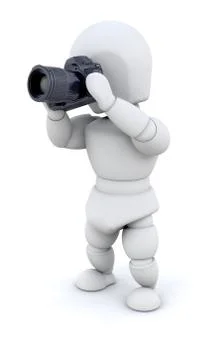 Man using camera Stock Illustration