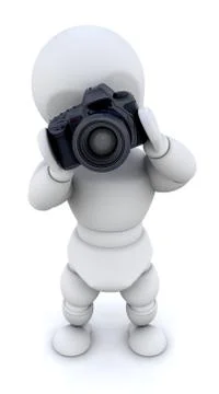 MAN USING CAMERA Stock Illustration