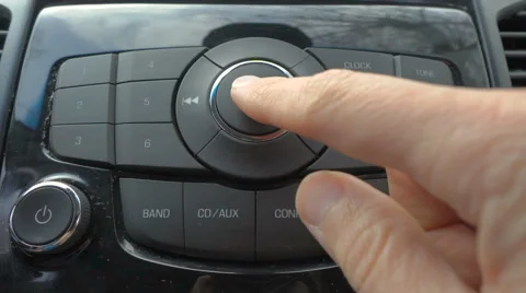 Man using car audio stereo system Stock Footage 61269627