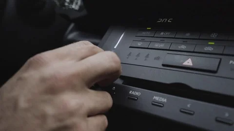 Man using car audio stereo system Video stock 71534407