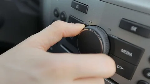 Man using car audio stereo transport vehicle Видео 73998168