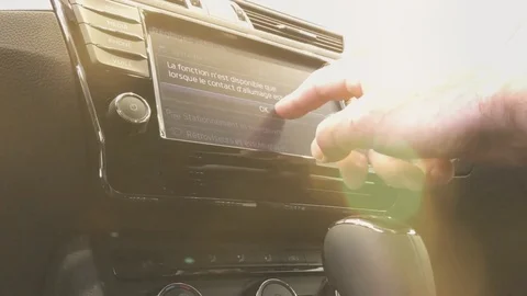 Man using car electronic display Stock Footage 83264336