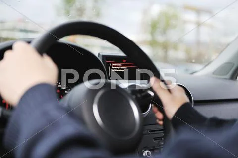 Man using car navigation Stock Photos