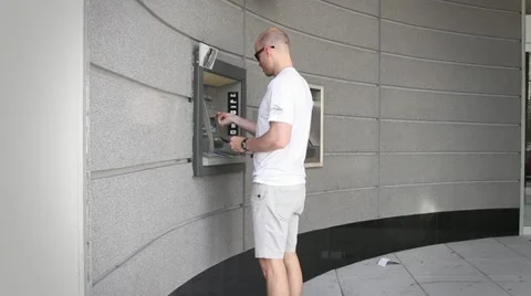Man using cash machine ATM Video stock 21880771