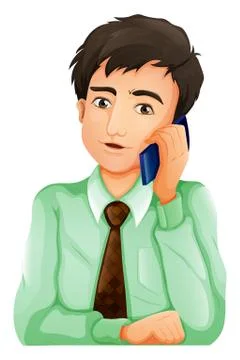 A man using a cellphone Stock Illustration