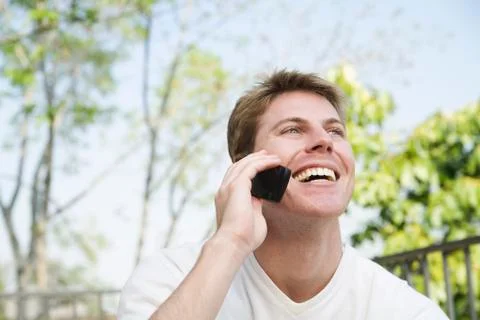 Man Using Cellular Phone Stock Photos