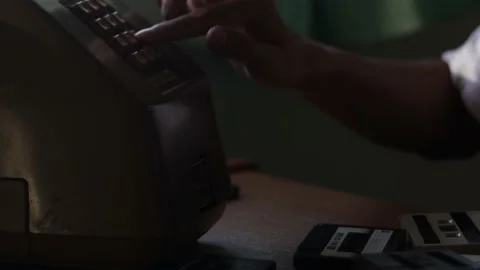 Man using an classic telephone and listening to the radio by the window. Stock Footage 170531768
