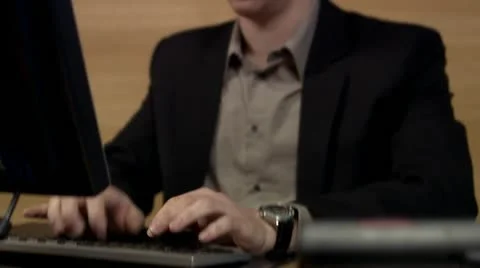 A man using a  computer Stock Footage 11298162
