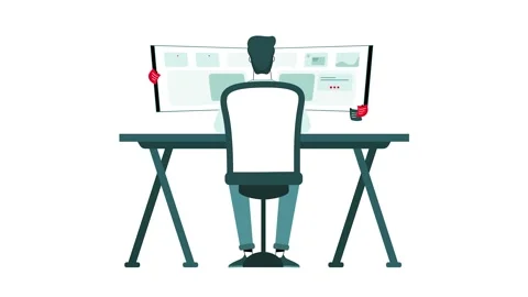 Man Using A Computer Stock Footage 166582302