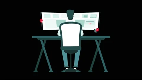 Man Using A Computer Stock Footage 202285069