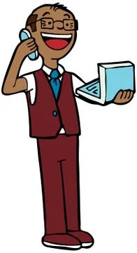 Man using computer Stock Illustration