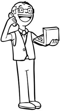 Man using computer Stockillustratie