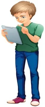 A man using a computer イラスト素材