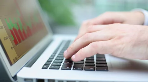 Man using computer keyboard, close up Stock Footage 56149339