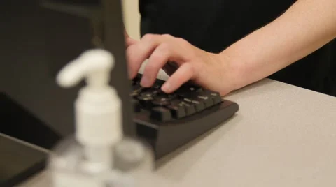 Man using a computer keyboard at the lab Stock Footage 50376841