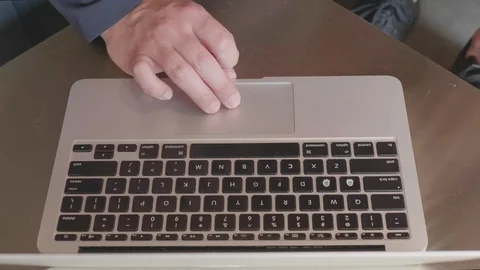 Man Using Computer Laptop Keyboard, Business Office Technology Internet Work Stock Footage 96131012