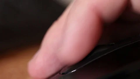 Man using a computer mouse to scroll. Macro shooting Stock Footage 72561669