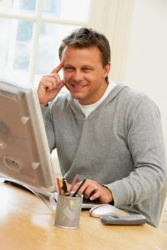 Man Using Computer Stock Photos