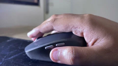 Man using computer wireless mouse 스톡 동영상 155438092