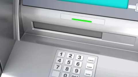 Man using credit card in an atm for cash withdrawal, entering PIN code taki.. Stock Footage 272758343