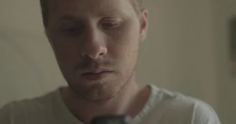 Man using digital camera at home Stock Footage 78037759