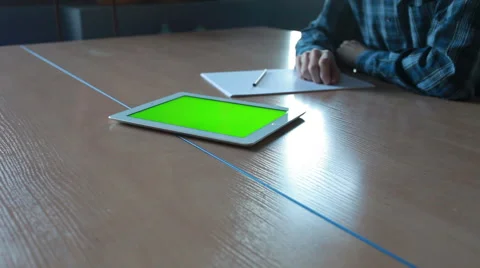 Man using a digital tablet in office Stock Footage 45794832