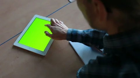 Man using a digital tablet in office Stock Footage 45796278